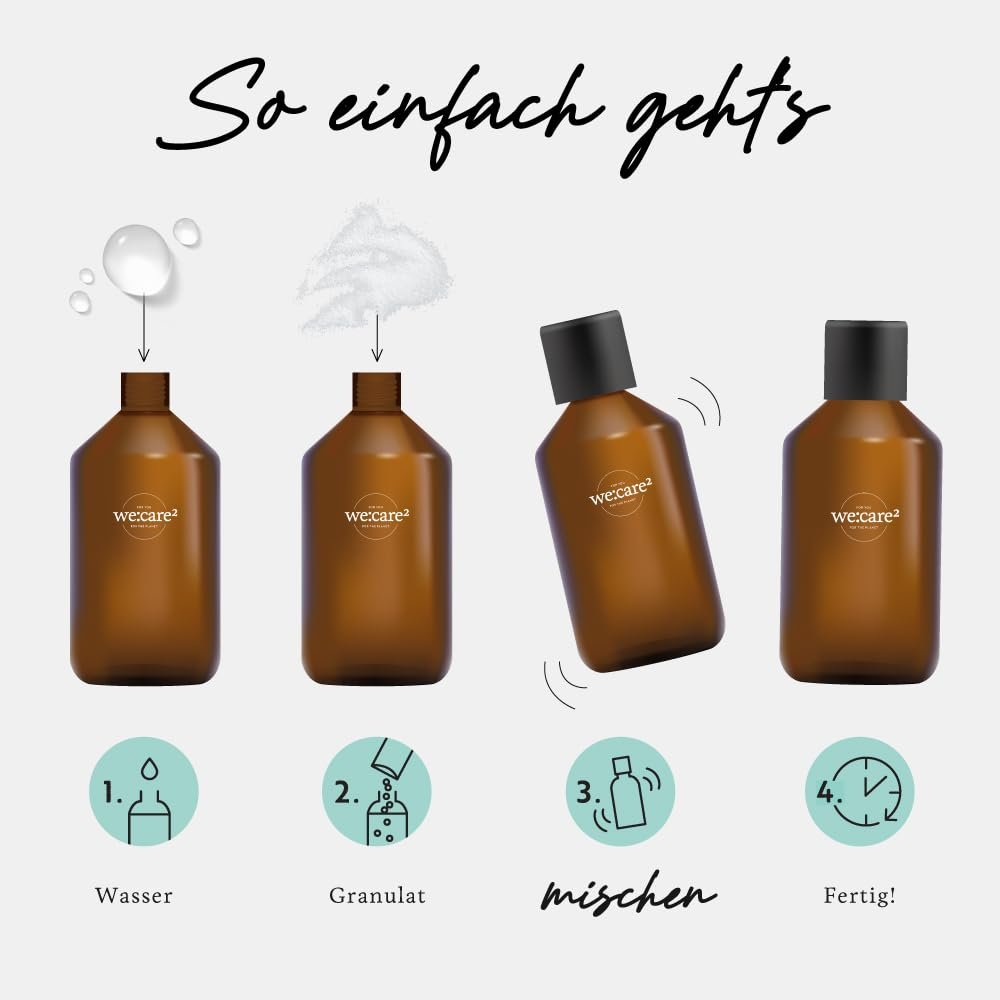 Гель для душа в порошке (гранулах) we:care² Aqua/Marine 32 г для приготовления 250 мл веганский без силиконов, парабенов и микропластика, фото №3