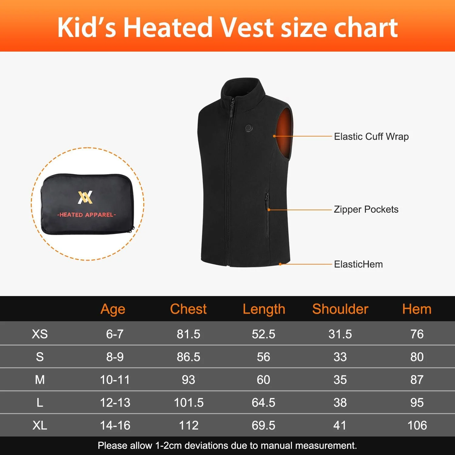 Детский жилет с подогревом ACCNUO с аккумулятором 7.4 V 10000 mAh, фото №6