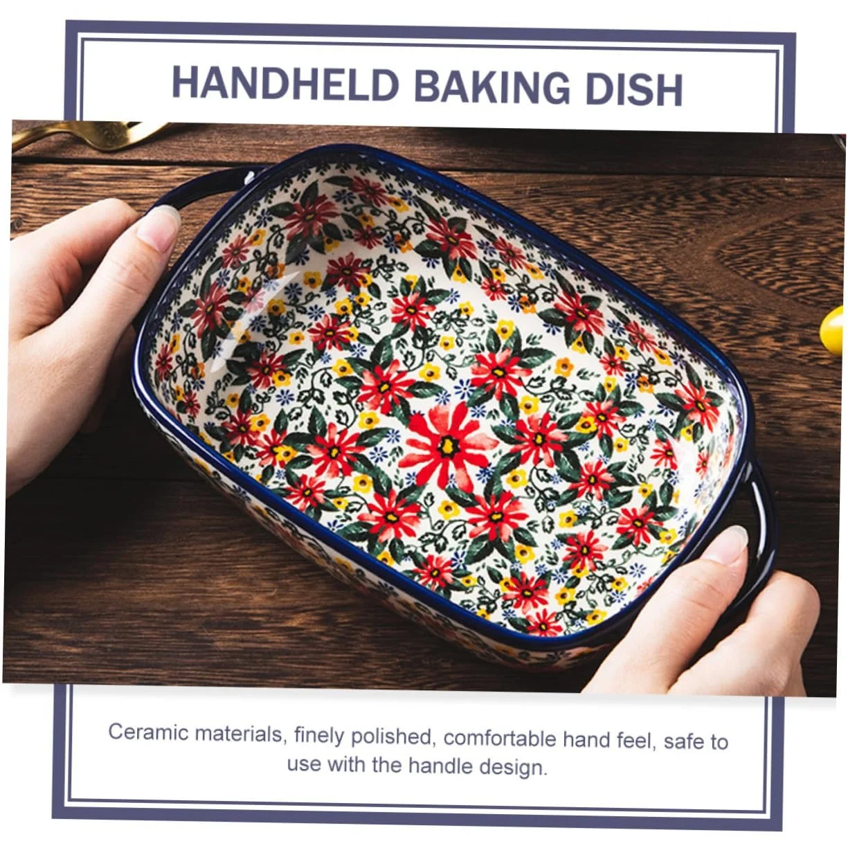 Форма для запікання Keramik керамічна з подвійними ручками термостійка антипригарна, фото №4