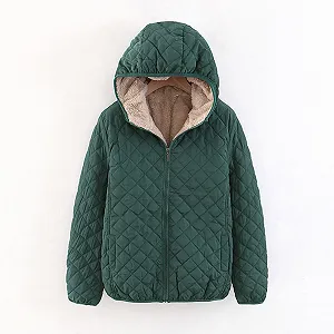 Куртка DKLOVIFU Женская Спортивная В клетку С капюшоном Однотонная synthetic.ua - Фото 1