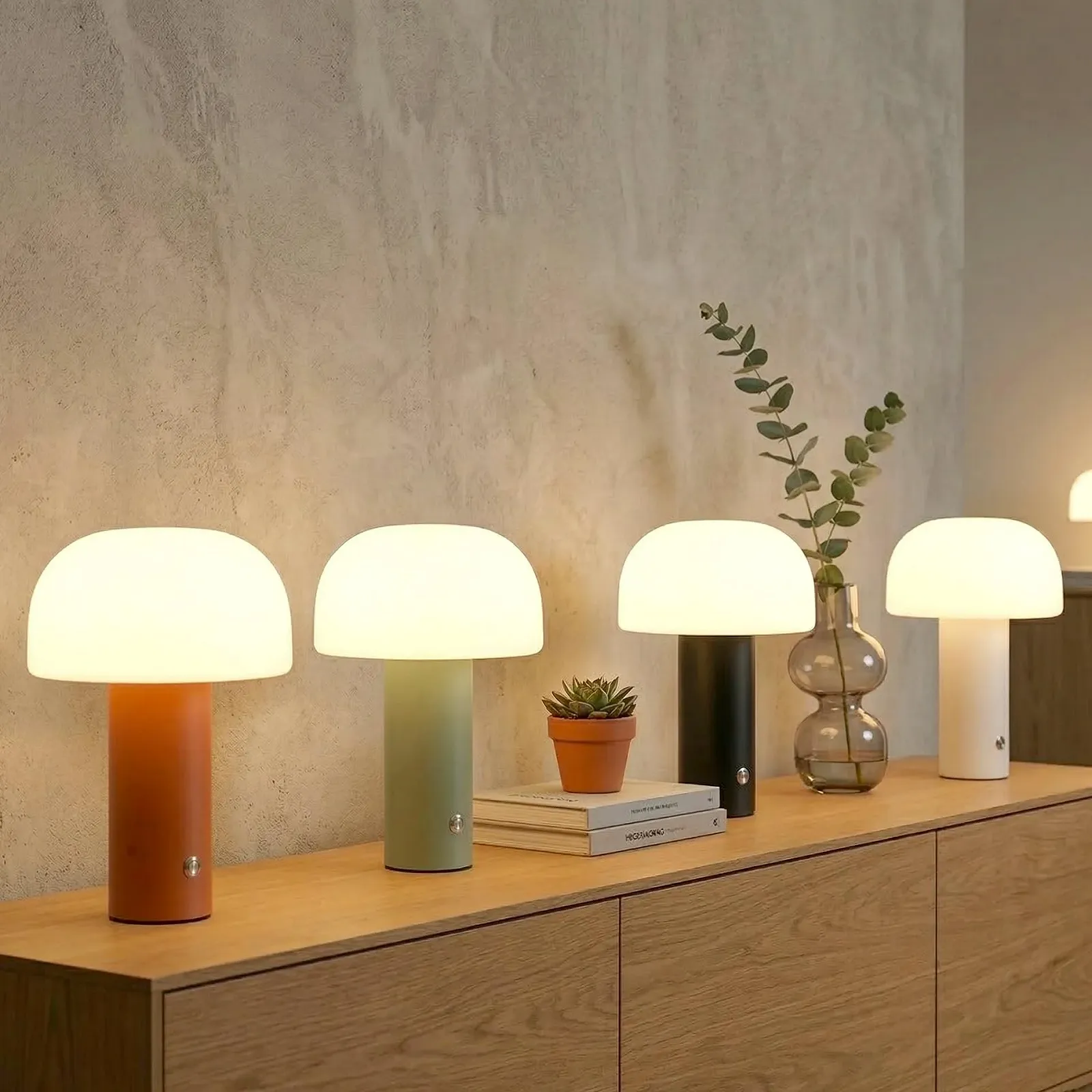 Настільна лампа LED Pilz акумуляторна бездротова димована 3 кольори світла USB-C IP54 Помаранчева, фото №7