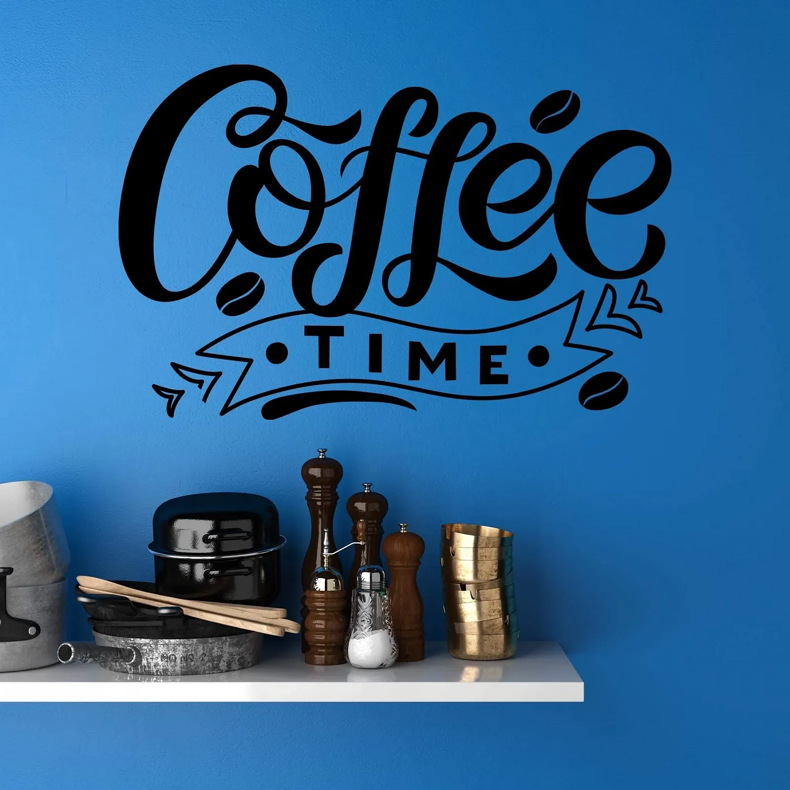 Наклейка на стіну WANDKIND Coffee Time 50 x 32 cm Глиняний коричневий, фото №4