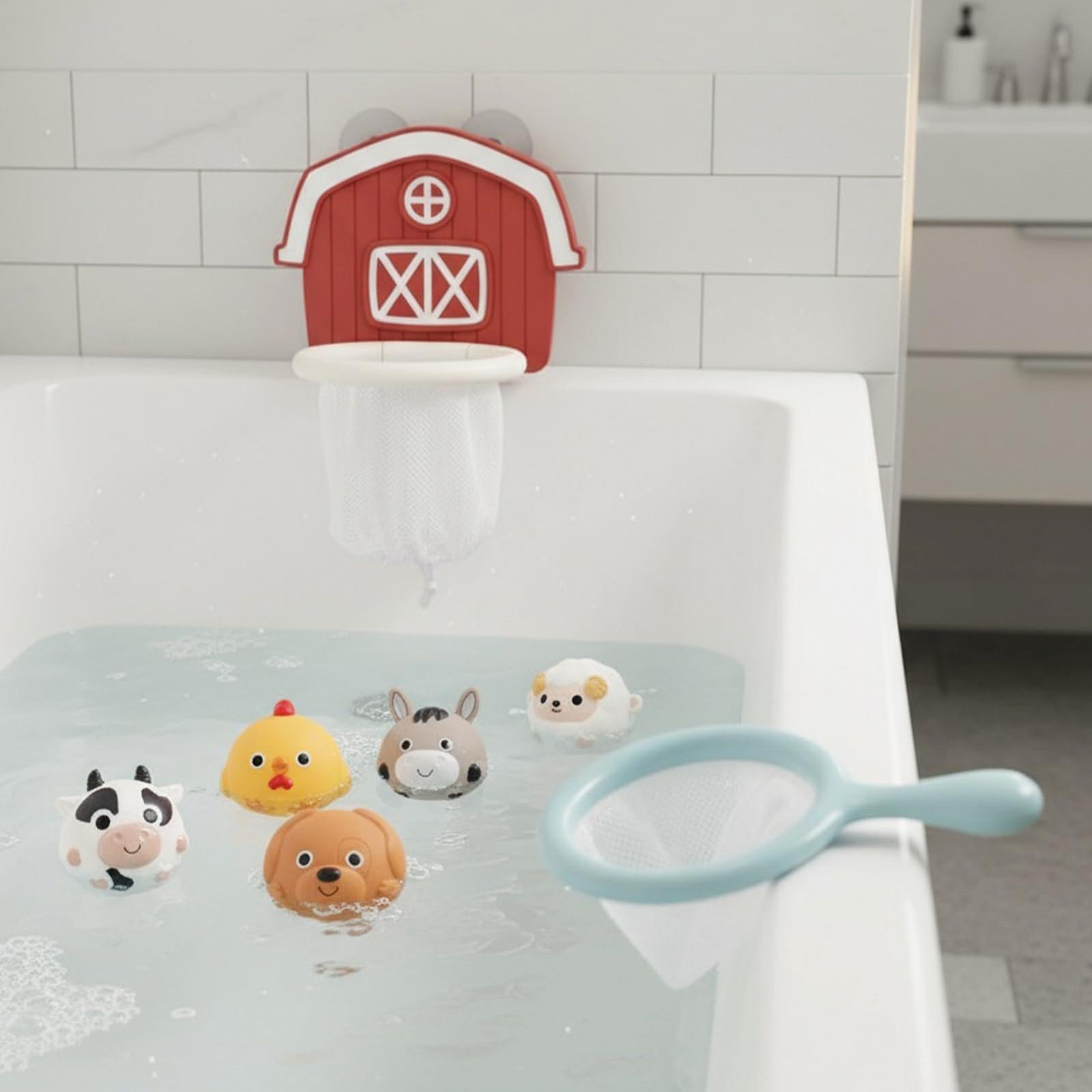 Игрушка для душа и ванны Баскетбольная корзина с присосками, фото №9