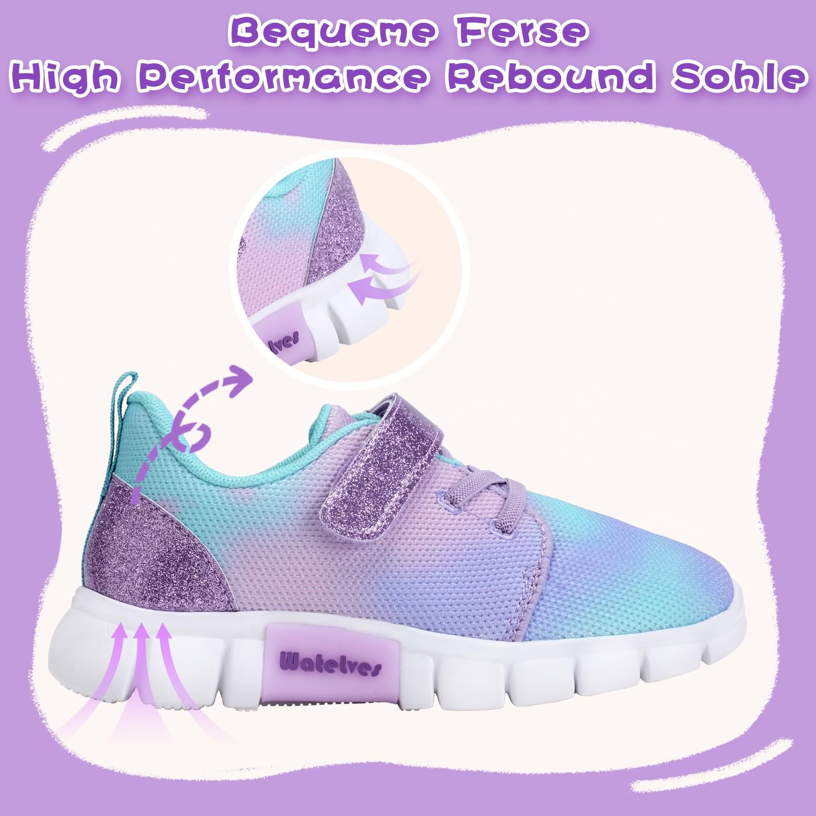 Кроссовки WateLves для девочек, детские спортивные кроссовки, кроссовки для бега, Кроссовки для помещений, кроссовки для подростков, фото №5
