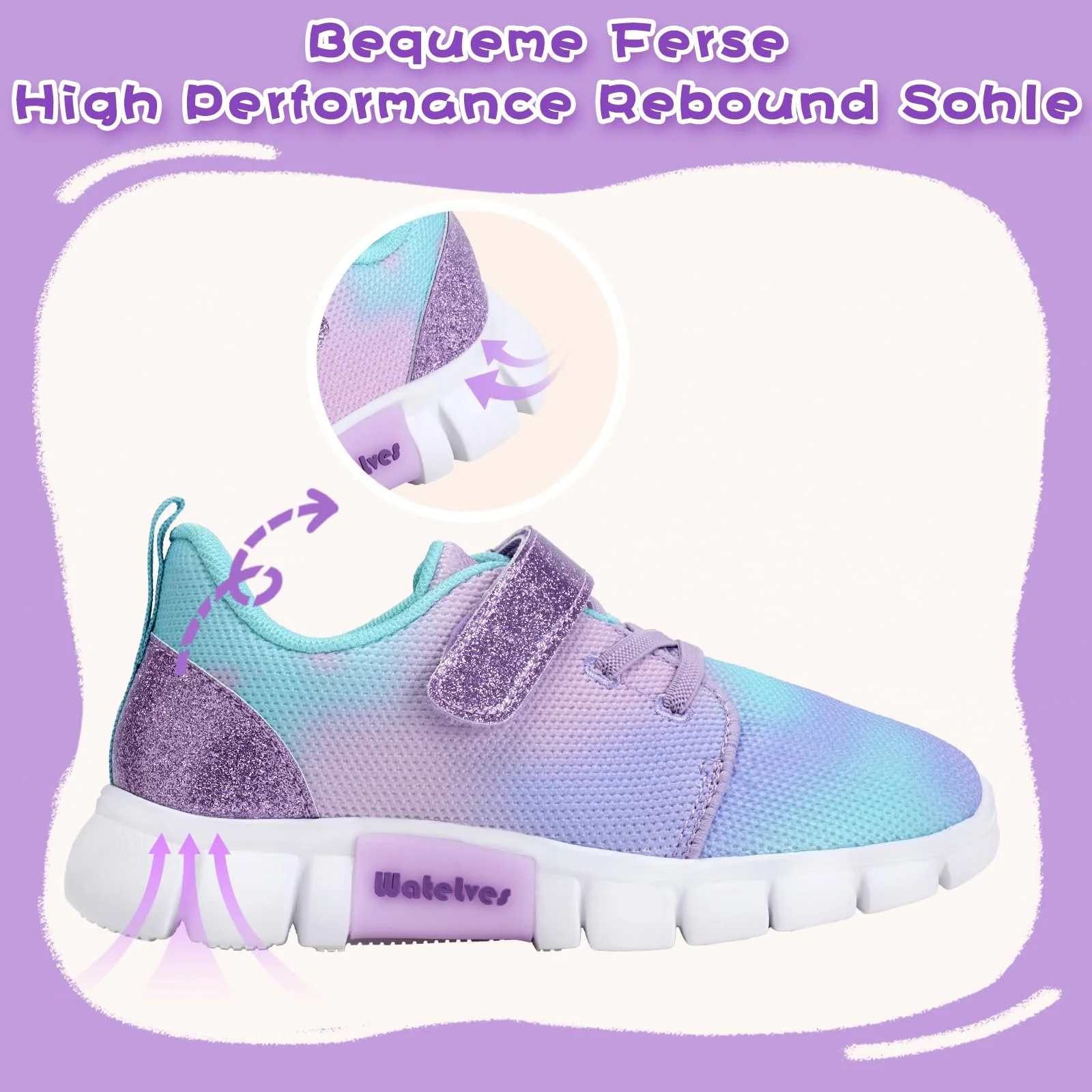 Кроссовки WateLves для девочек, детские спортивные кроссовки, кроссовки для бега, Кроссовки для помещений, кроссовки для подростков, фото №5