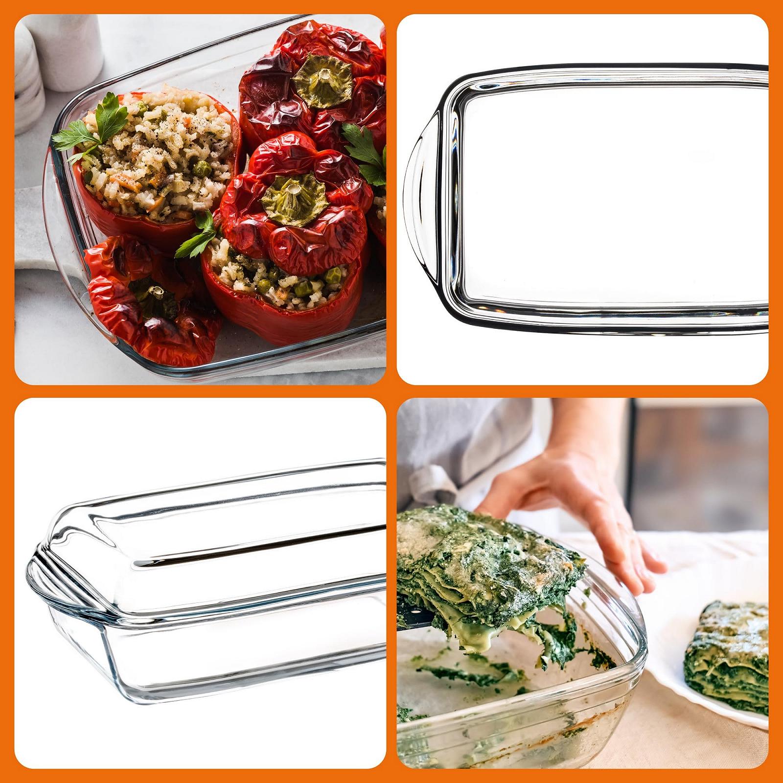 Форма для запікання KADAX з термостійкого скла з кришкою та ручками Прозора, фото №6