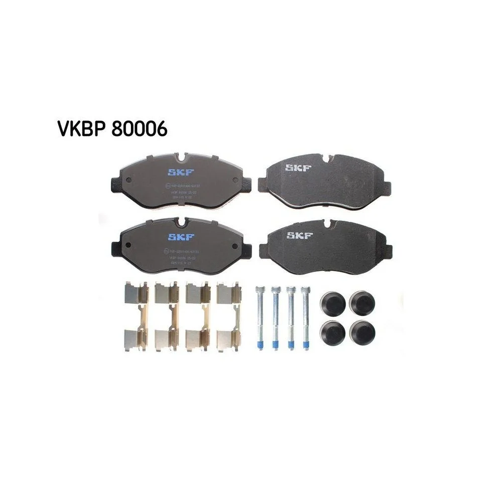 Комплект гальмівних колодок дискового гальма SKF VKBP 80006 для MERCEDES-BENZ VW передня вісь, фото №1