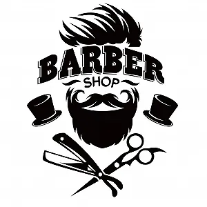 Наклейка на стіну SUPERDANT Barber Shop Beard Magic Hat 59 x 35 см чорна - Фото 1