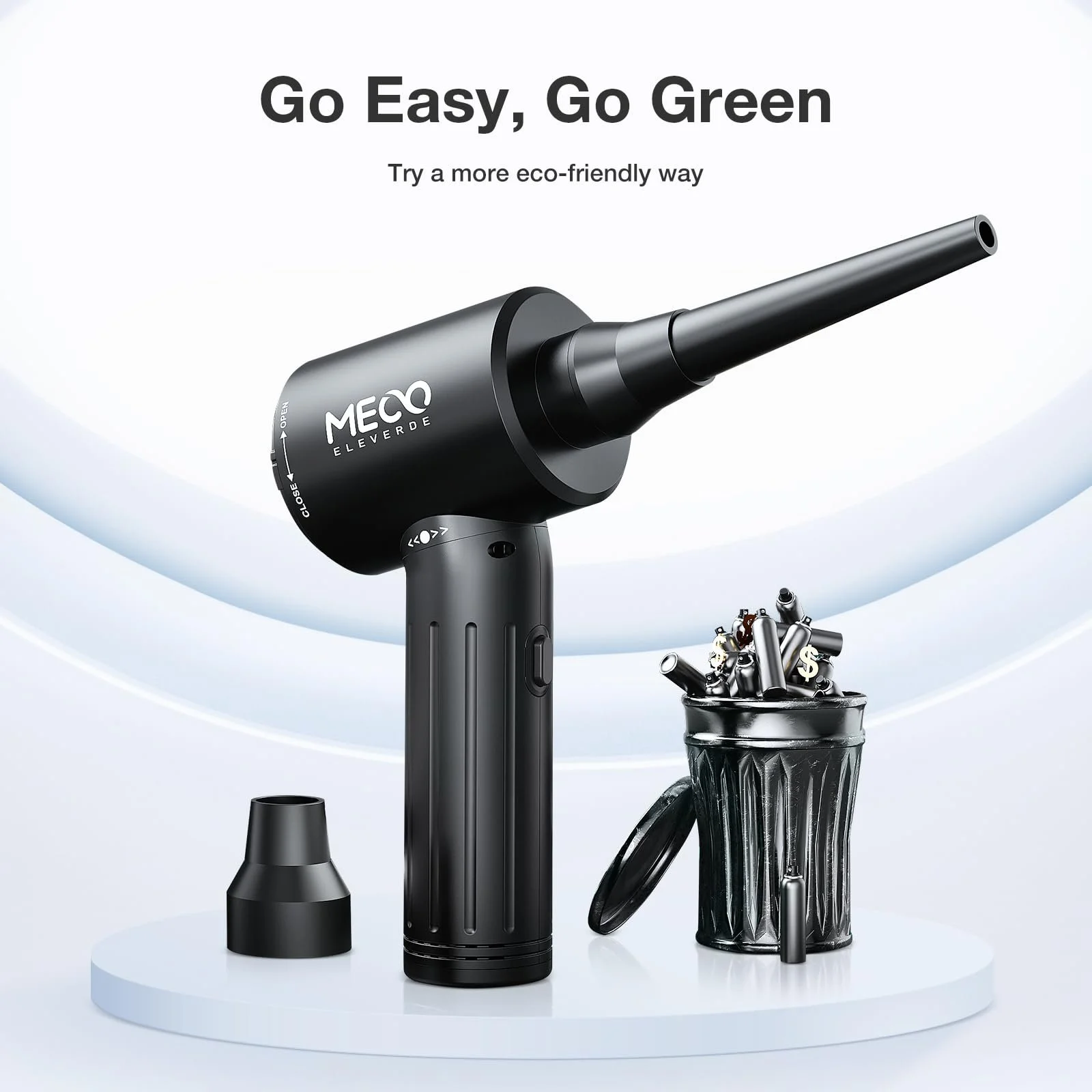 Повітродувка та пилосос 2 в 1 MECO ELEVERDE 90000 об/хв 12 кПа 3 швидкості Type-C, фото №8
