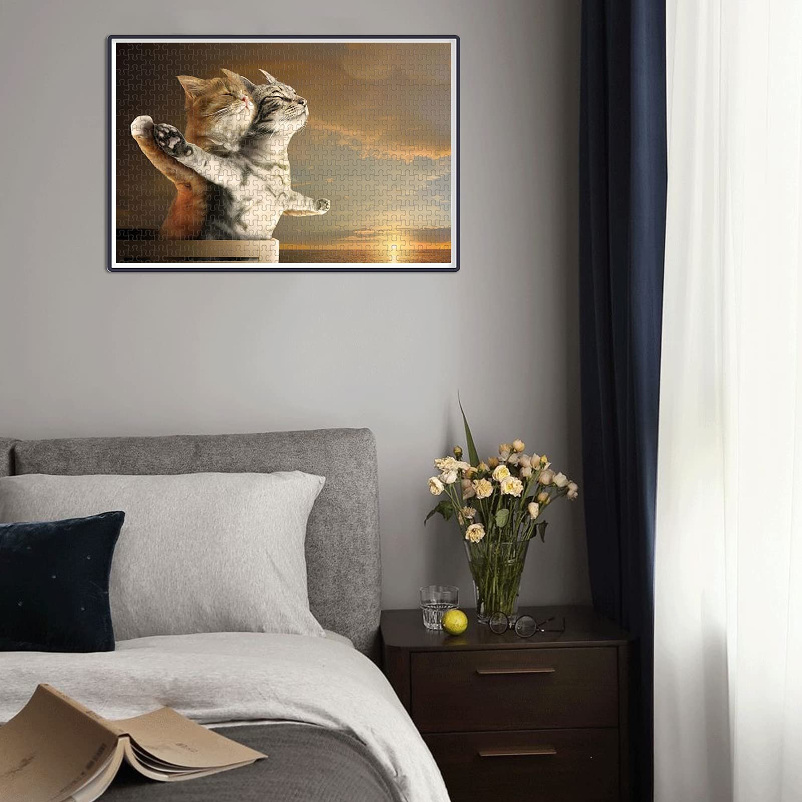 Пазл 1000 елементів 3D DIY Cute Cat Cartoon Animal Titanic Cat Romantic Love Picture, фото №2