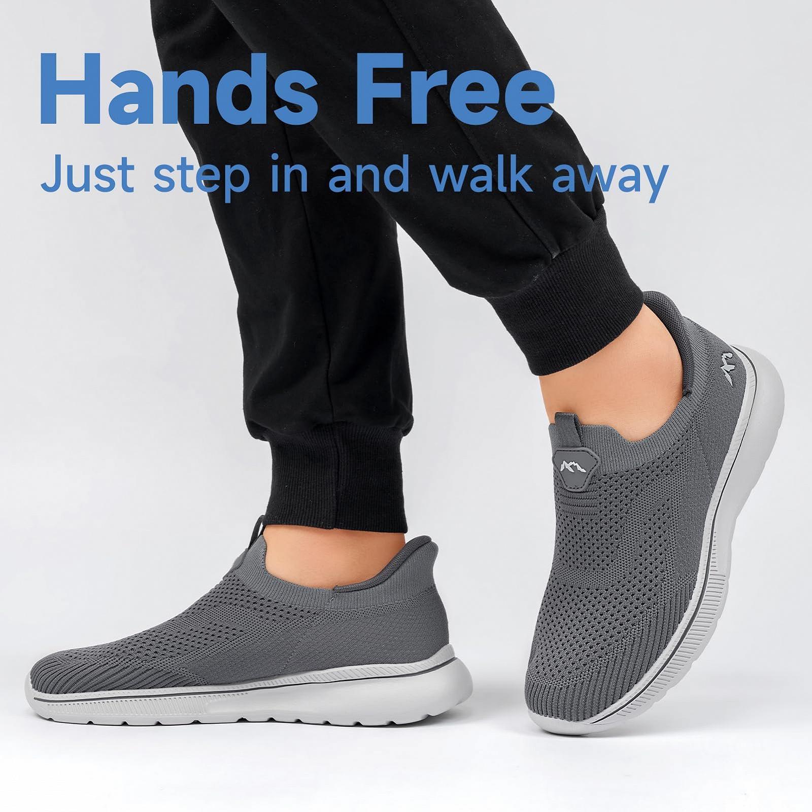 Кросівки Без Шнурків ODCKOI Легкі Дихаючі Спортивні Чоловічі Сірі, фото №4 Кросівки Без Шнурків ODCKOI Легкі Дихаючі Спортивні Чоловічі Сірі, фото №4