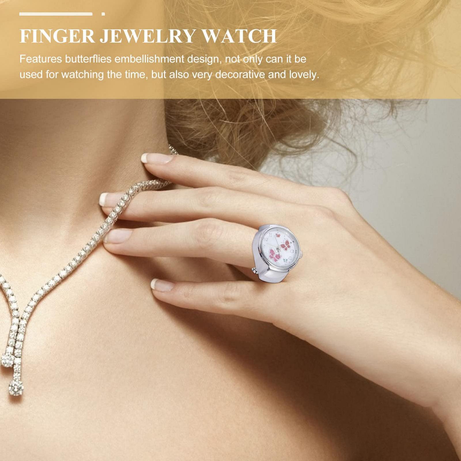 Кольцо-часы с бабочкой PartyKindom для девочек и женщин, серебристый, ретро, фото №7 Кольцо-часы с бабочкой PartyKindom для девочек и женщин, серебристый, ретро, фото №7