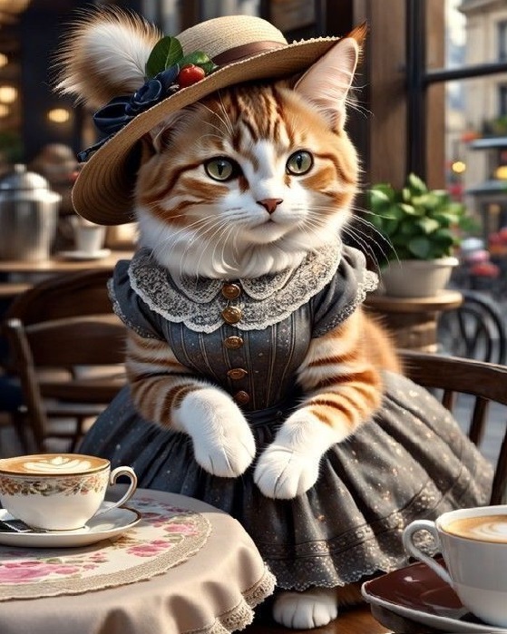 AR-3194 Набір алмазної мозаїки на підрамнику 40*50 см Мадам кішечка, фото №1 AR-3194 Набір алмазної мозаїки на підрамнику 40*50 см Мадам кішечка, фото №1