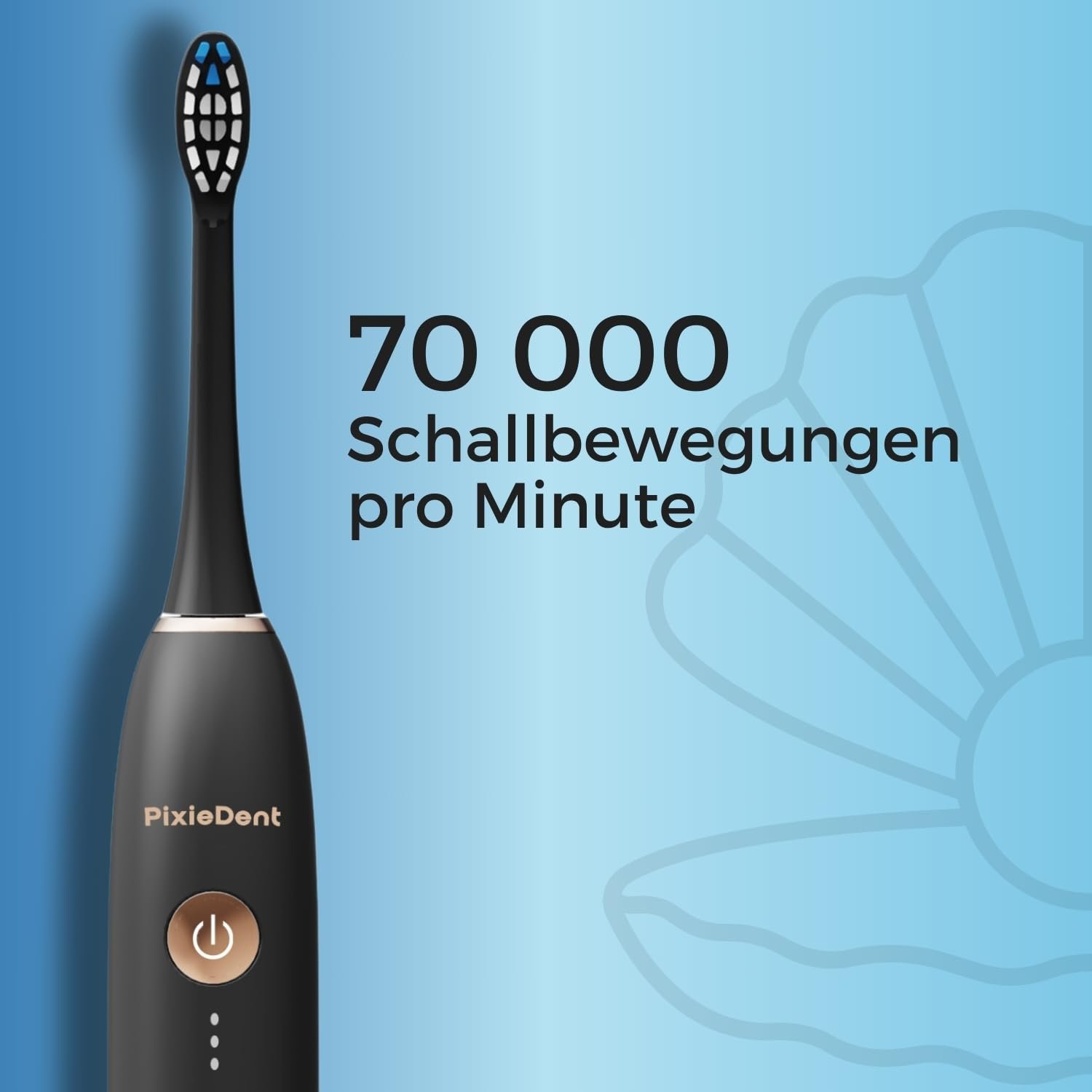 Електрична зубна щітка PixieDent Pearl звукова 5 режимів 3 рівні потужності 96000 рухів, фото №5