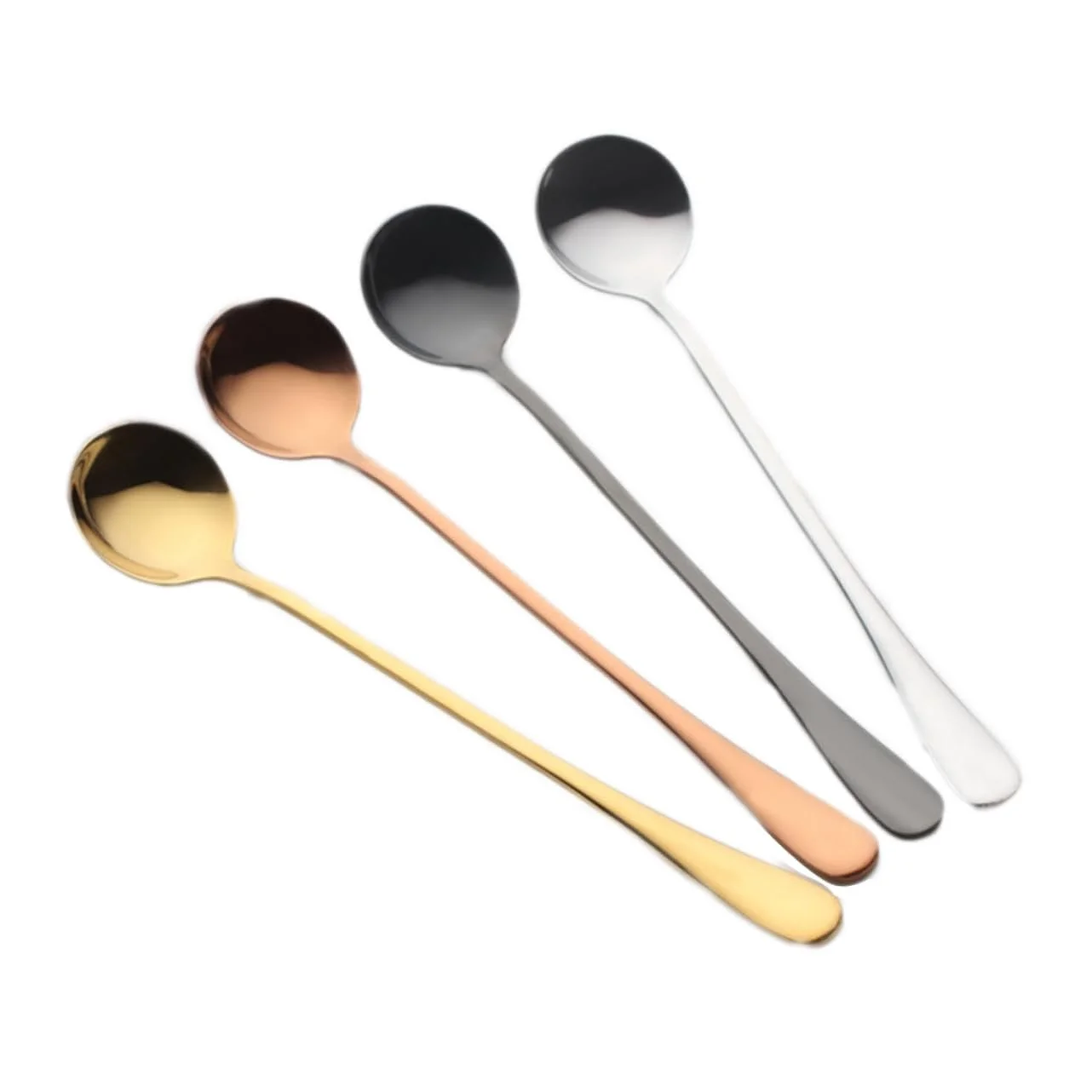 Ложка десертна HEMOTON Набір 4 шт. Нержавіюча сталь кругла для змішування кухонна для кави металева, фото №1