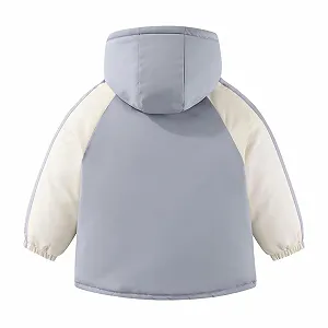 Ветрозащитное детское пальто JiAmy для мальчиков с капюшоном на осень и зиму, размер 3-10 лет synthetic.ua - Фото 1