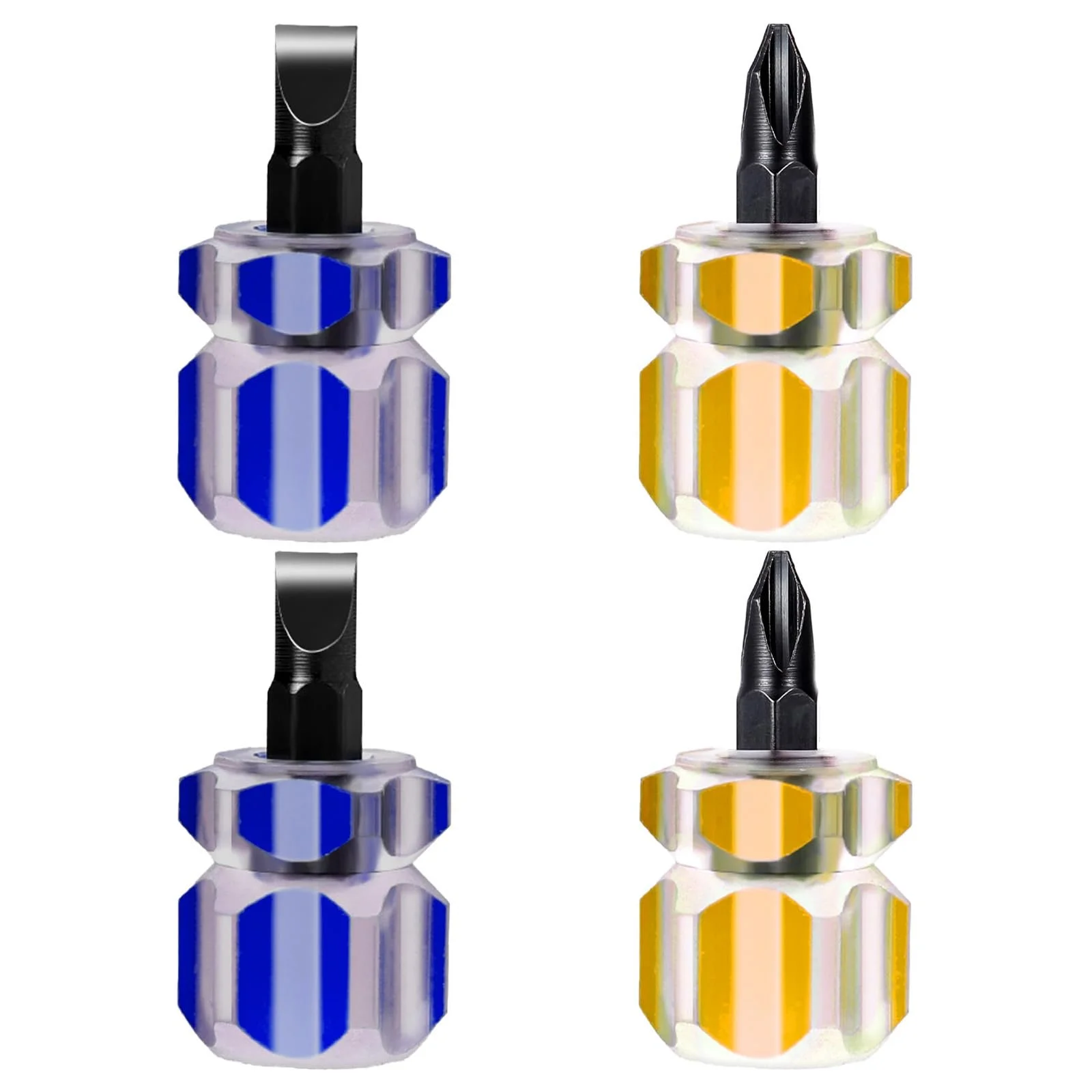 Набір викруток коротких Mabor Mini 4 шт шліц 0.6 см та Phillips Чорний Синій, фото №1