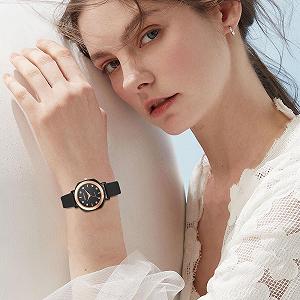 Годинник жіночий OIDEA Round Analog Quartz Чорний synthetic.ua - Фото 1