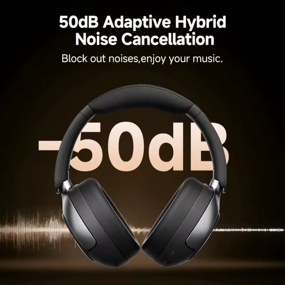 Навушники QCY H3 Pro Black LDAC ANC 50dB Noise Canceling Hi-Res Spatial Audio BT5.4, фото №5
