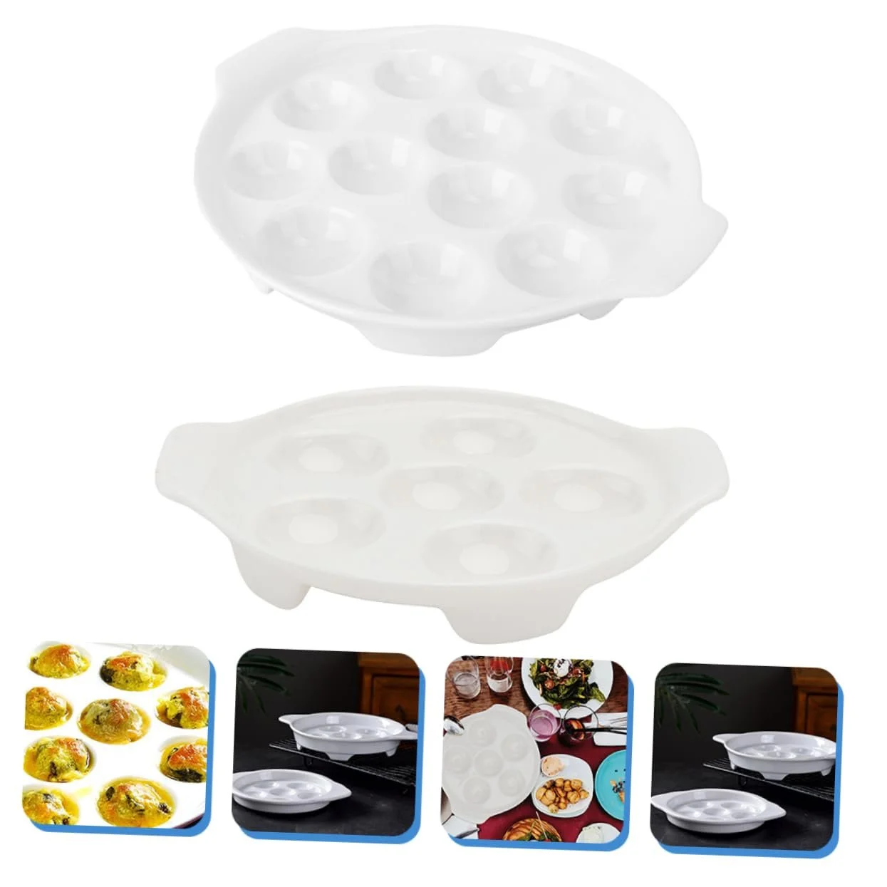 Форма для равликів VICASKY набір 2 шт. кераміка на 6 та 12 отворів біла, фото №2 Форма для равликів VICASKY набір 2 шт. кераміка на 6 та 12 отворів біла, фото №2