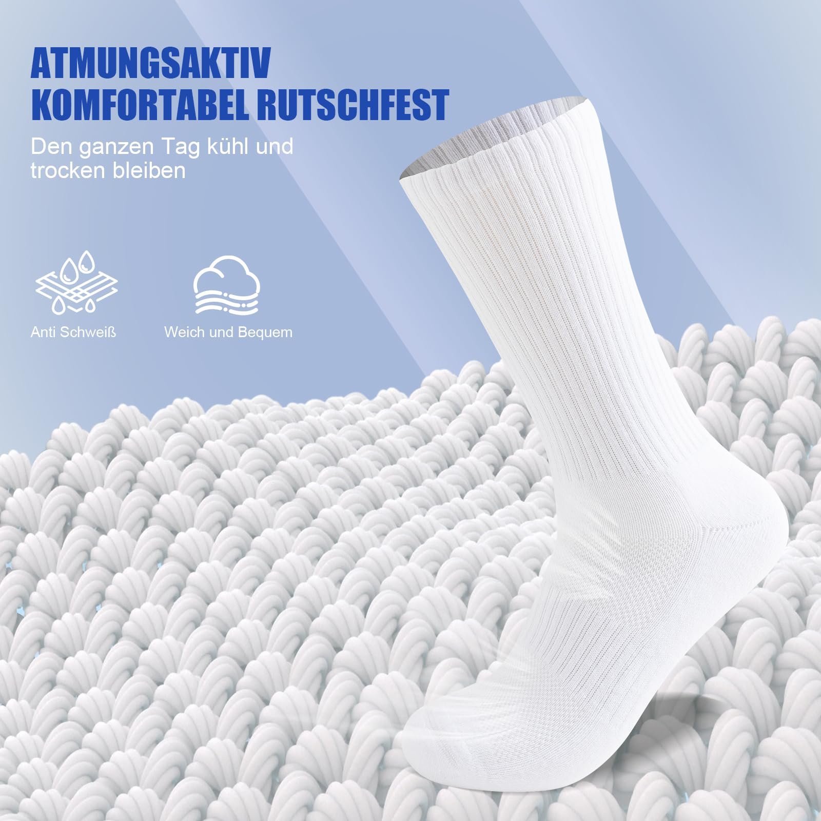 Носки Мужские Женские Хлопковые Дышащие Спортивные Носки для Тенниса Бега Ходьбы 6 пар Черный Белый 43-46 39-42 35-38 47-50, фото №3