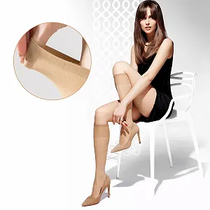 Женские гольфы 20D нейлоновые чулки прозрачные гольфы светло-телесные тонкие чулки 16 пар synthetic.ua - Фото 1