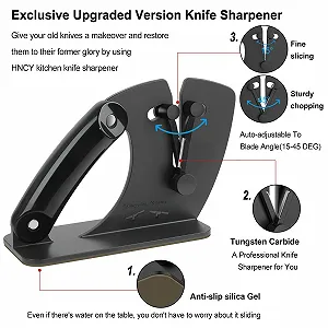 Точило для ножів та ножиць HNCY ручна регульована 22–46° чорна synthetic.ua - Фото 1