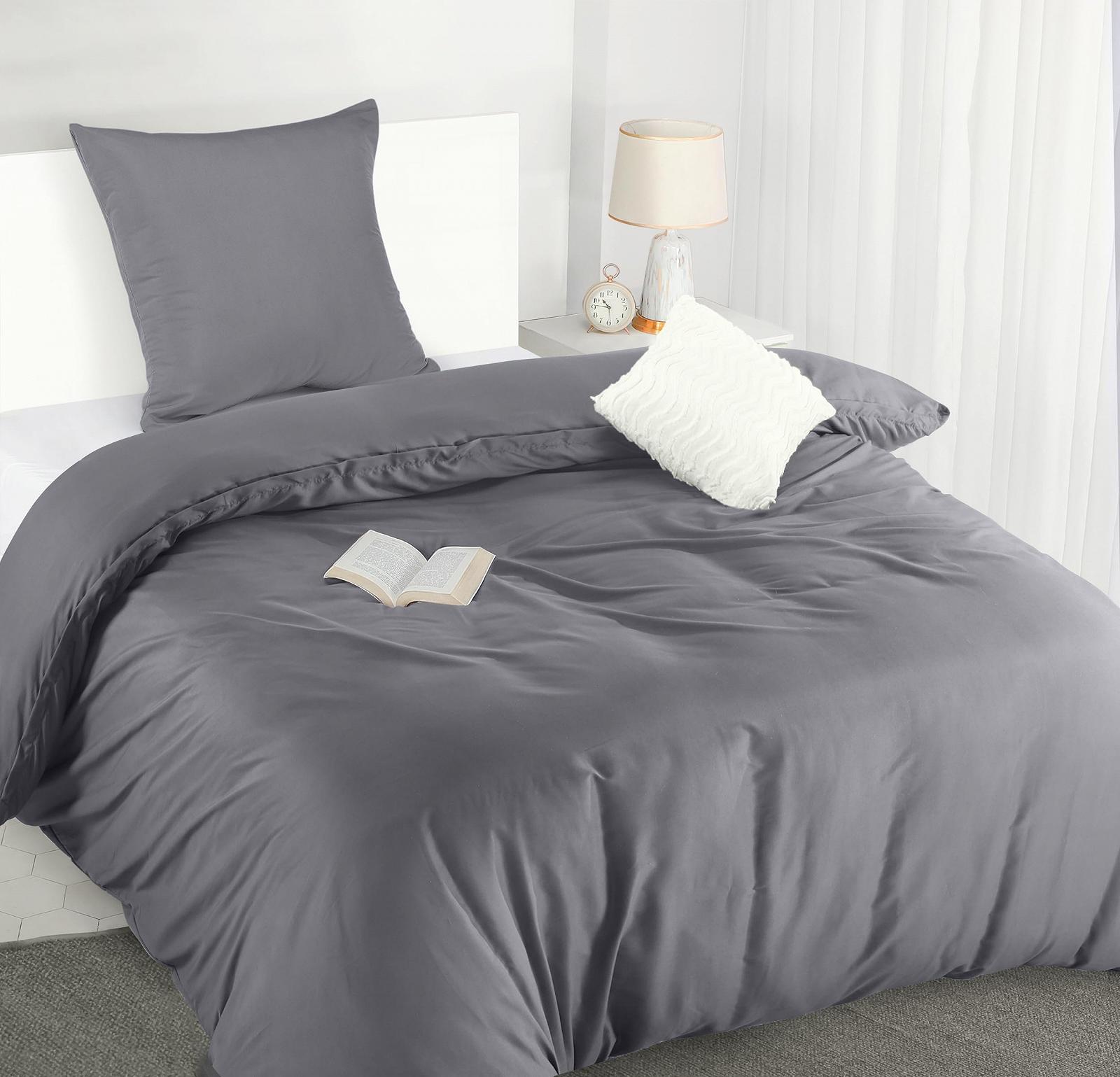 Комплект постільної білизни Utopia Bedding 135 x 200 см, Підковдра з мікрофібри 135 x 200 см + 1 наволочка 80 x 80 см, Сірий, фото №1