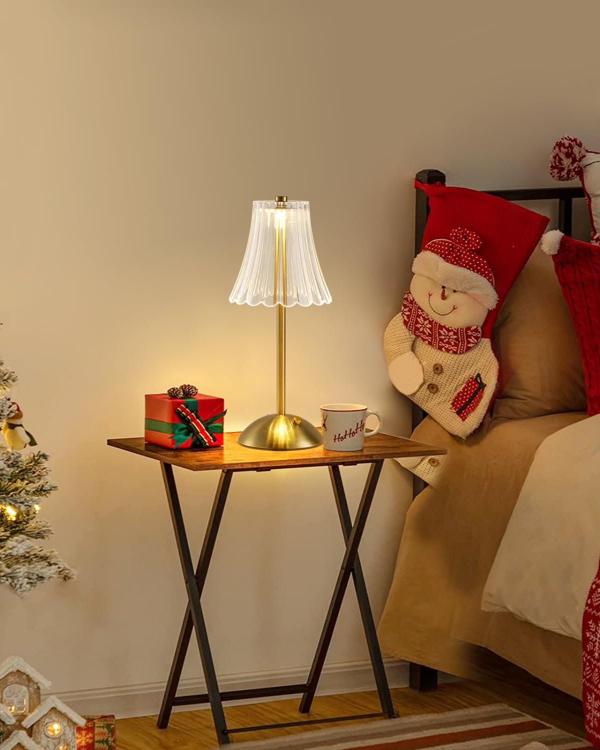 Настільна лампа HARPER LIVING LED Акумуляторна 3 кольори Димуєма Сенсорна Поліроване золото, фото №6