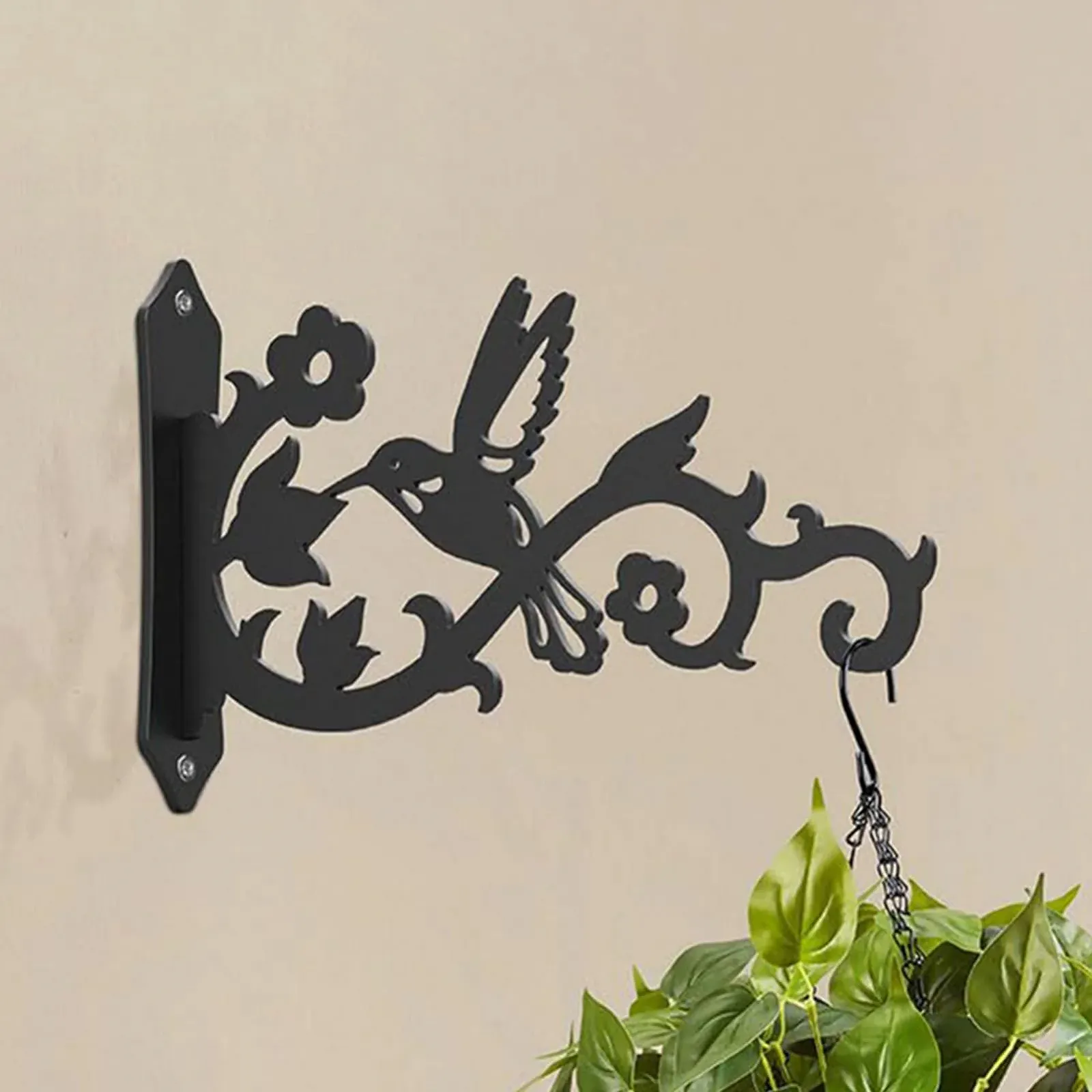 Гачок для рослин настінний декоративний з дизайном колібрі металевий для дому та саду, фото №3