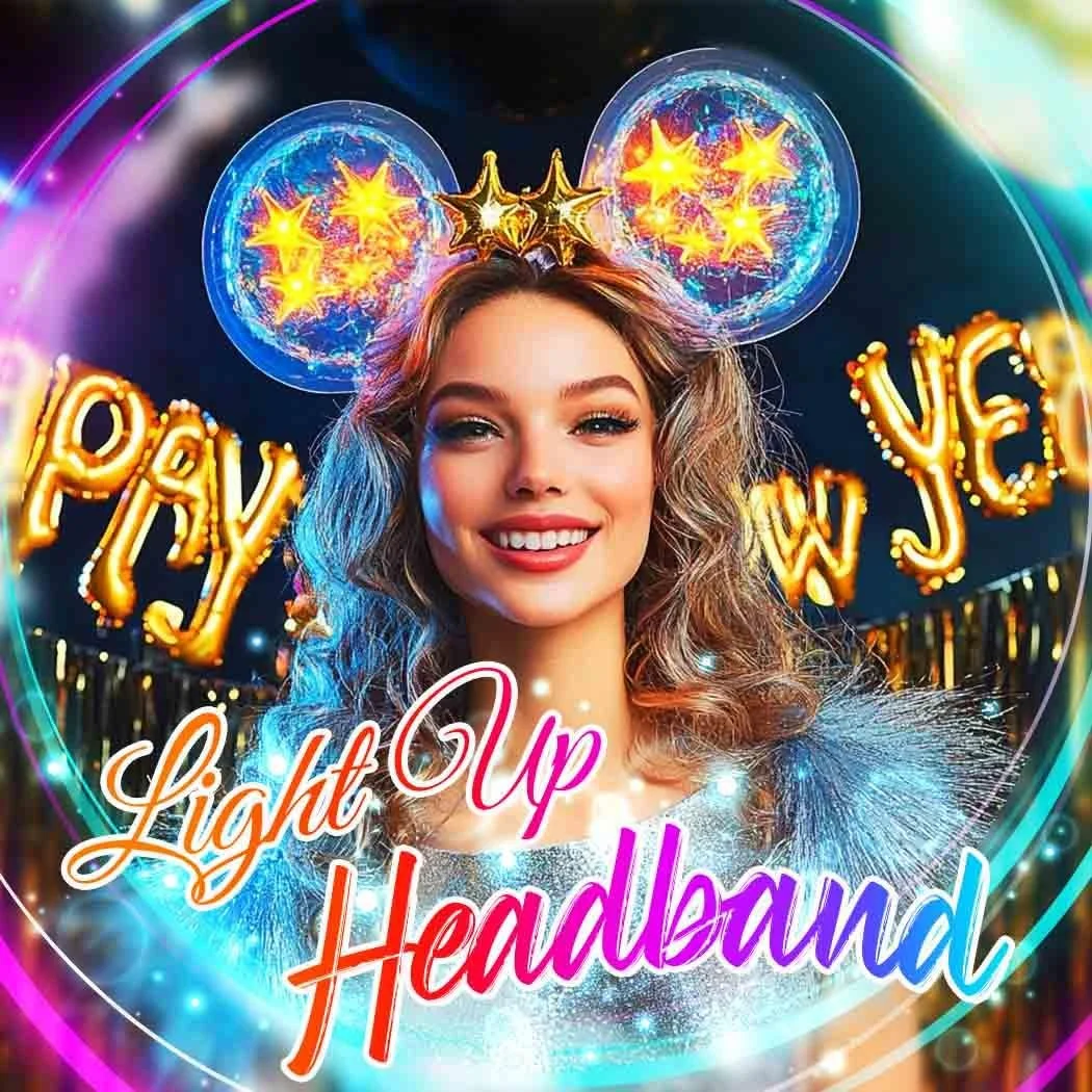 Обруч Ушки Мыши С Подсветкой Блестящие Уши, фото №7