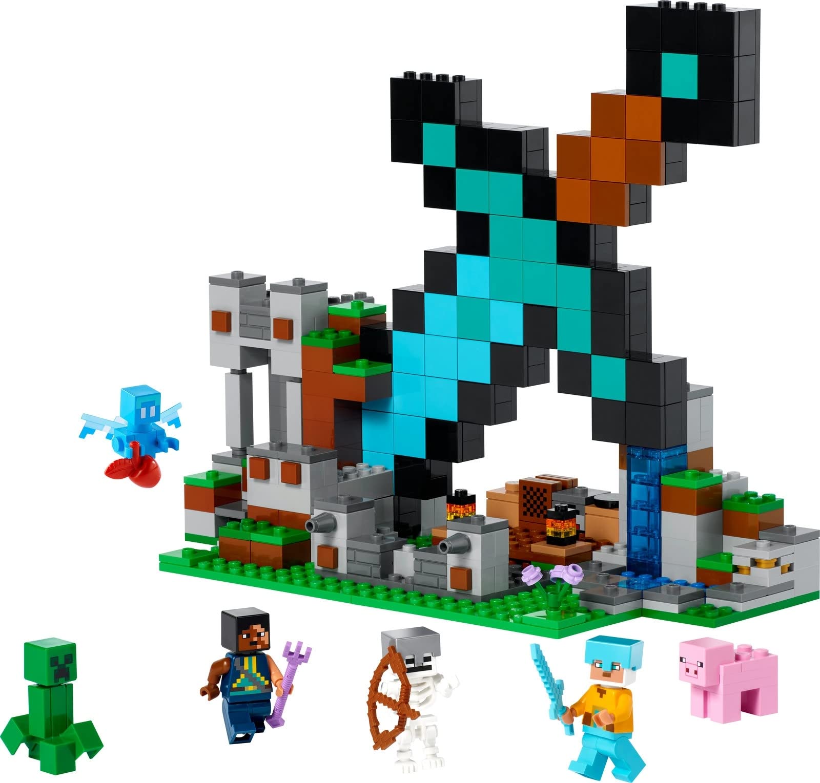 Конструктор Lego Minecraft 21244 Outpost "Меч" та 21171 Стійло для коня комплект із 2, фото №4