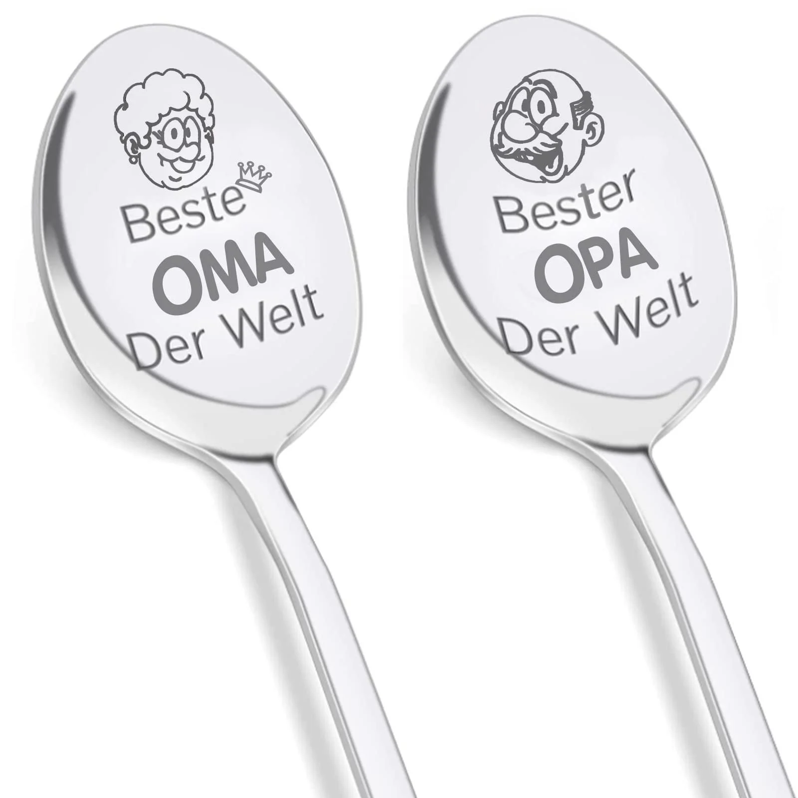 Ложка Keismodye Beste Opa Oma Der Welt, нержавіюча сталь Набір з 2 штук, фото №1 Ложка Keismodye Beste Opa Oma Der Welt, нержавіюча сталь Набір з 2 штук, фото №1