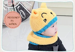 Детская зимняя теплая шапка-бини и шарф synthetic.ua - Фото 1