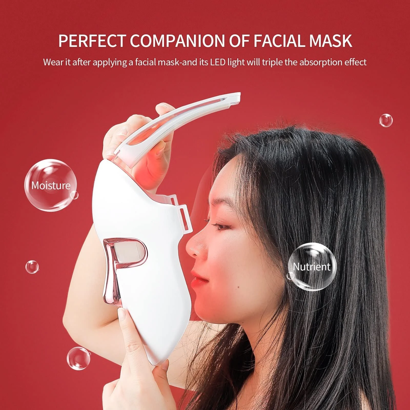 Бездротова LED маска для світлової терапії 7 кольорів, фото №6