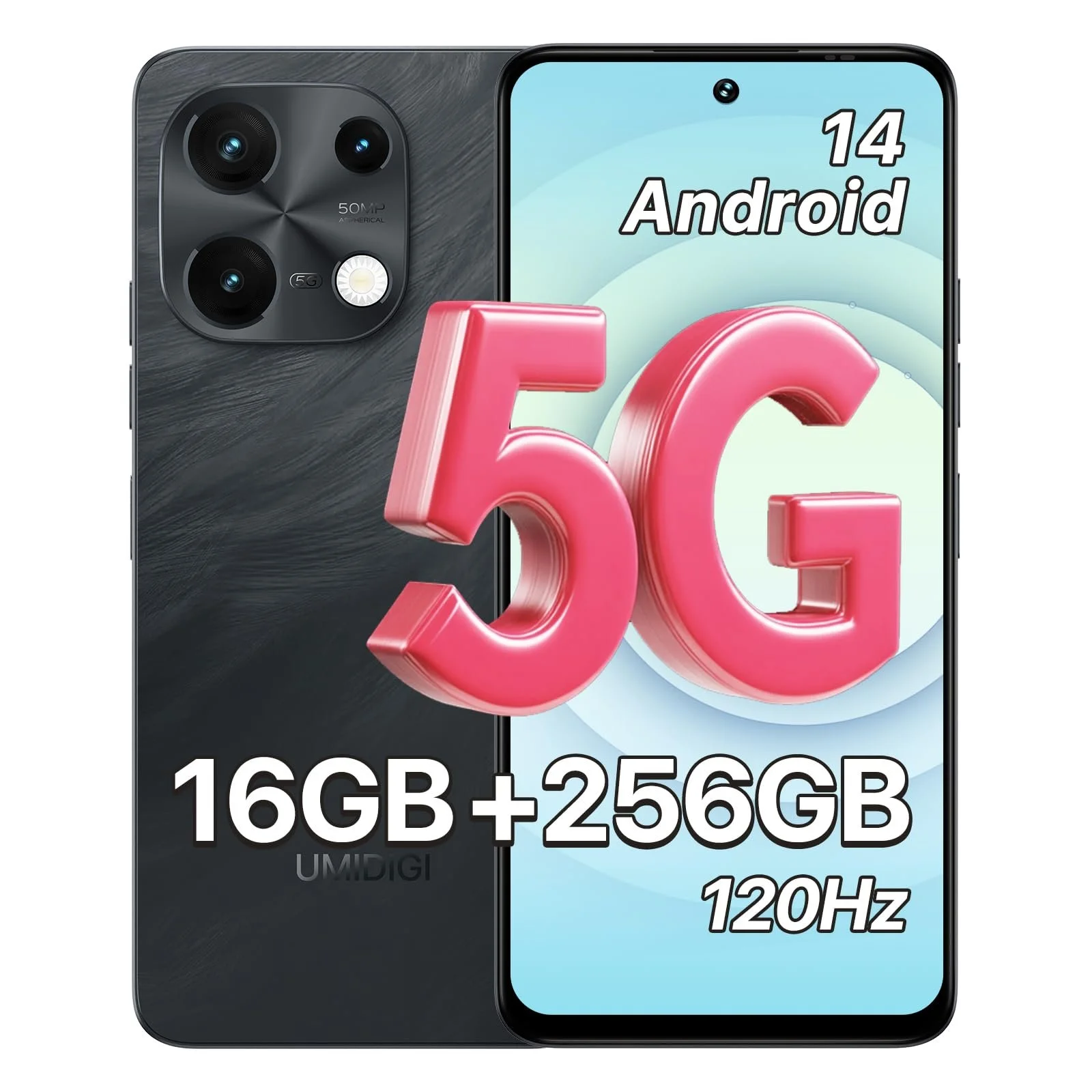 Смартфон UMIDIGI Note 100 5G 16GB+256GB 6.8" HD+ 120Гц 50MP Face ID GPS OTG Black, фото №1 Смартфон UMIDIGI Note 100 5G 16GB+256GB 6.8" HD+ 120Гц 50MP Face ID GPS OTG Black, фото №1