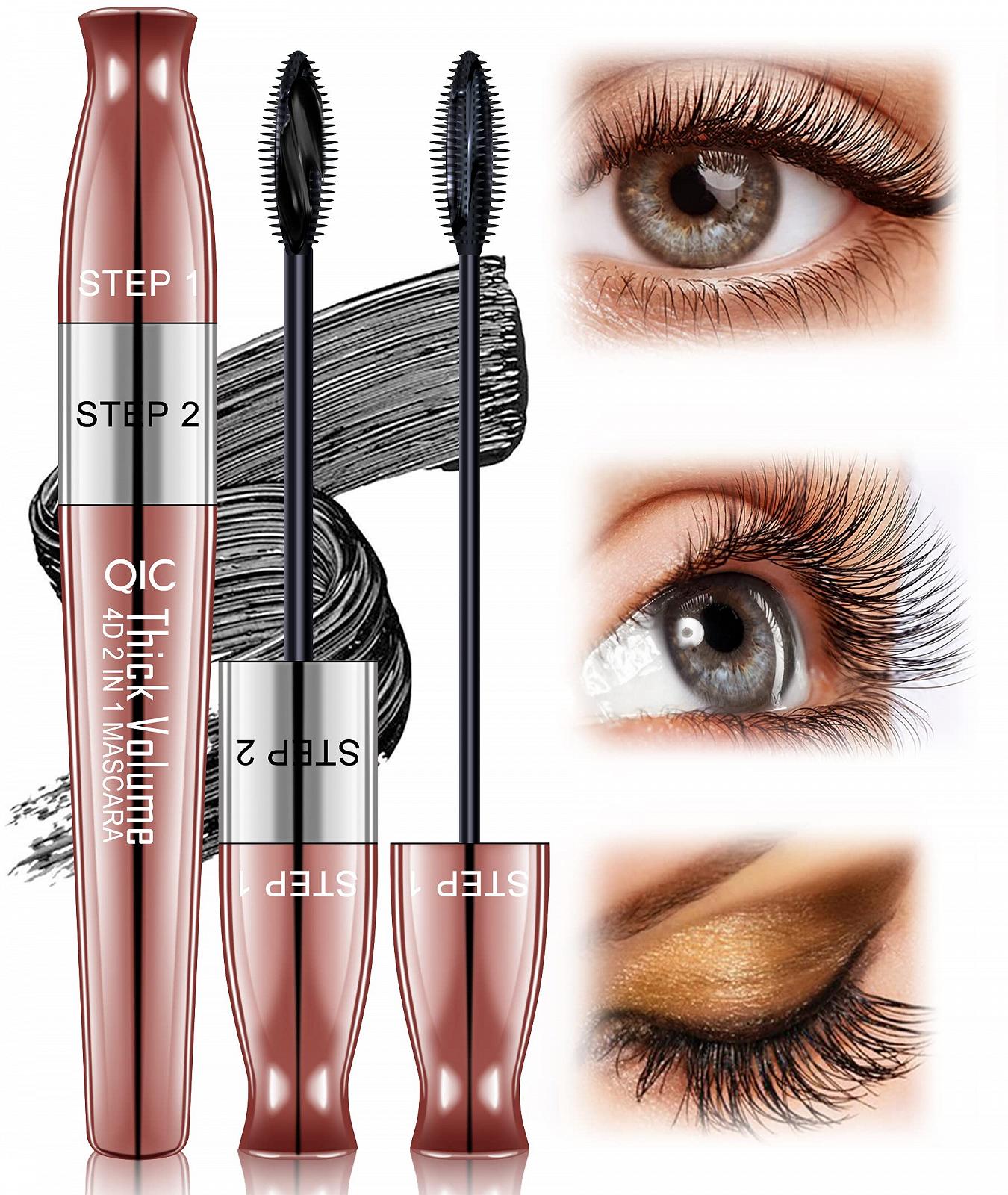 Тушь для ресниц 4D Silk Fibre Eyelash, водостойкая, удлинённая и густая, не смазывается и не слипается, черный, 9 мл, фото №1