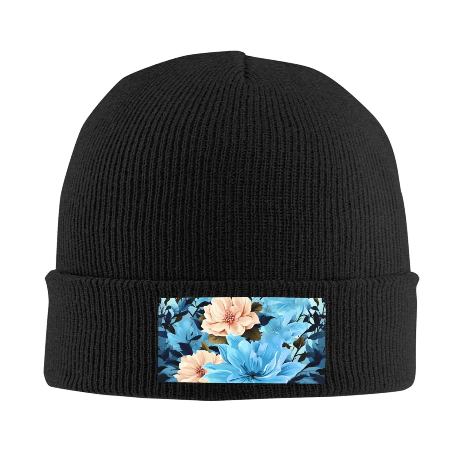 Вязаная шапка Голубые цветы, фото №4 Вязаная шапка Голубые цветы, фото №4