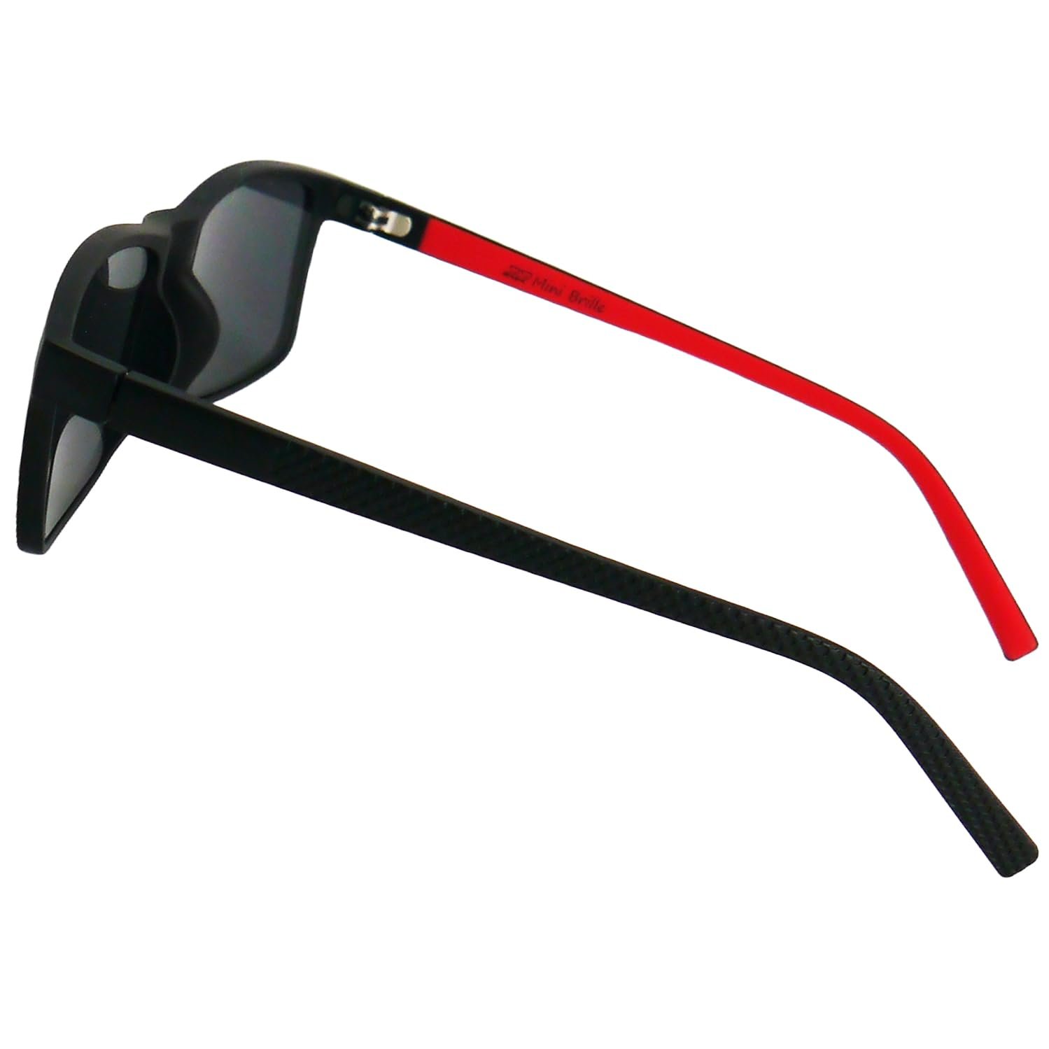Сонцезахисні окуляри Rectangular Mini Brille Flex Чорний/Червоний, фото №9
