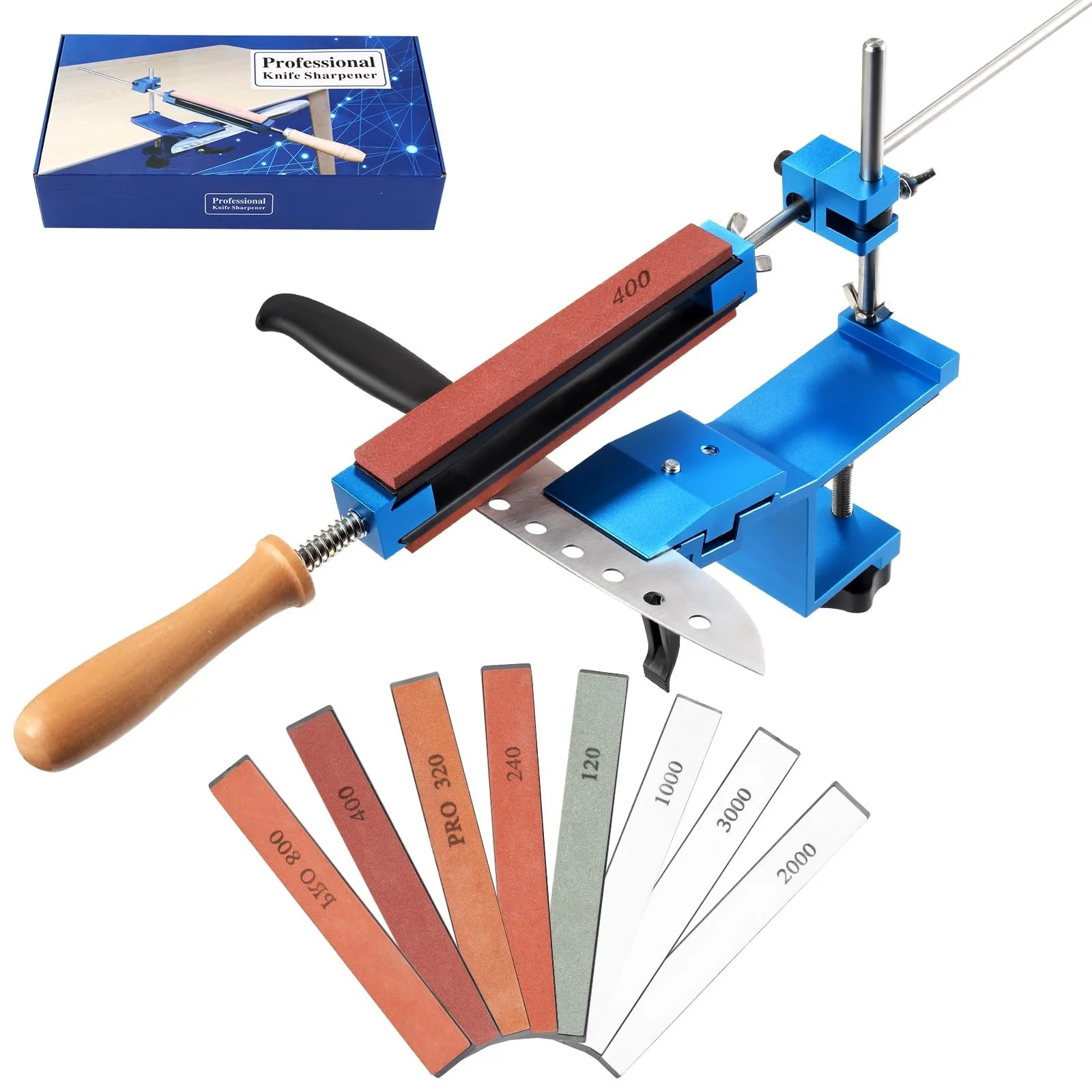 Ручна Точилка для ножів Професійна Система заточування з фіксованим кутом з 8 каменями, фото №8