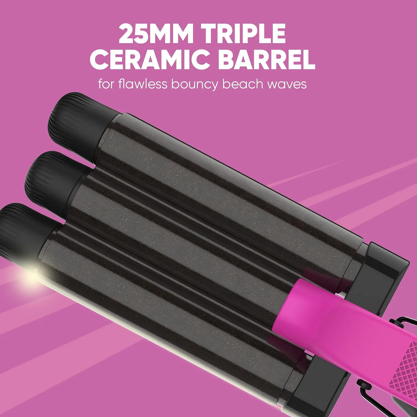 Плойка для хвиль SBB Wavemaker Triple Barrel Керамічна 3 x 25 мм з терморукавичкою, фото №3 Плойка для хвиль SBB Wavemaker Triple Barrel Керамічна 3 x 25 мм з терморукавичкою, фото №3