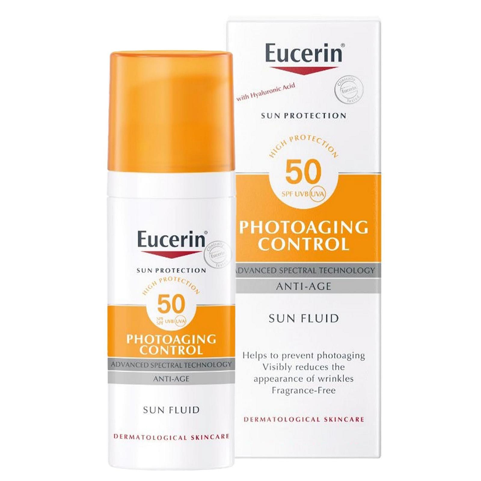 Сонцезахисний флюїд Eucerin Sun Fluid Anti-Age SPF 50 мл, фото №7