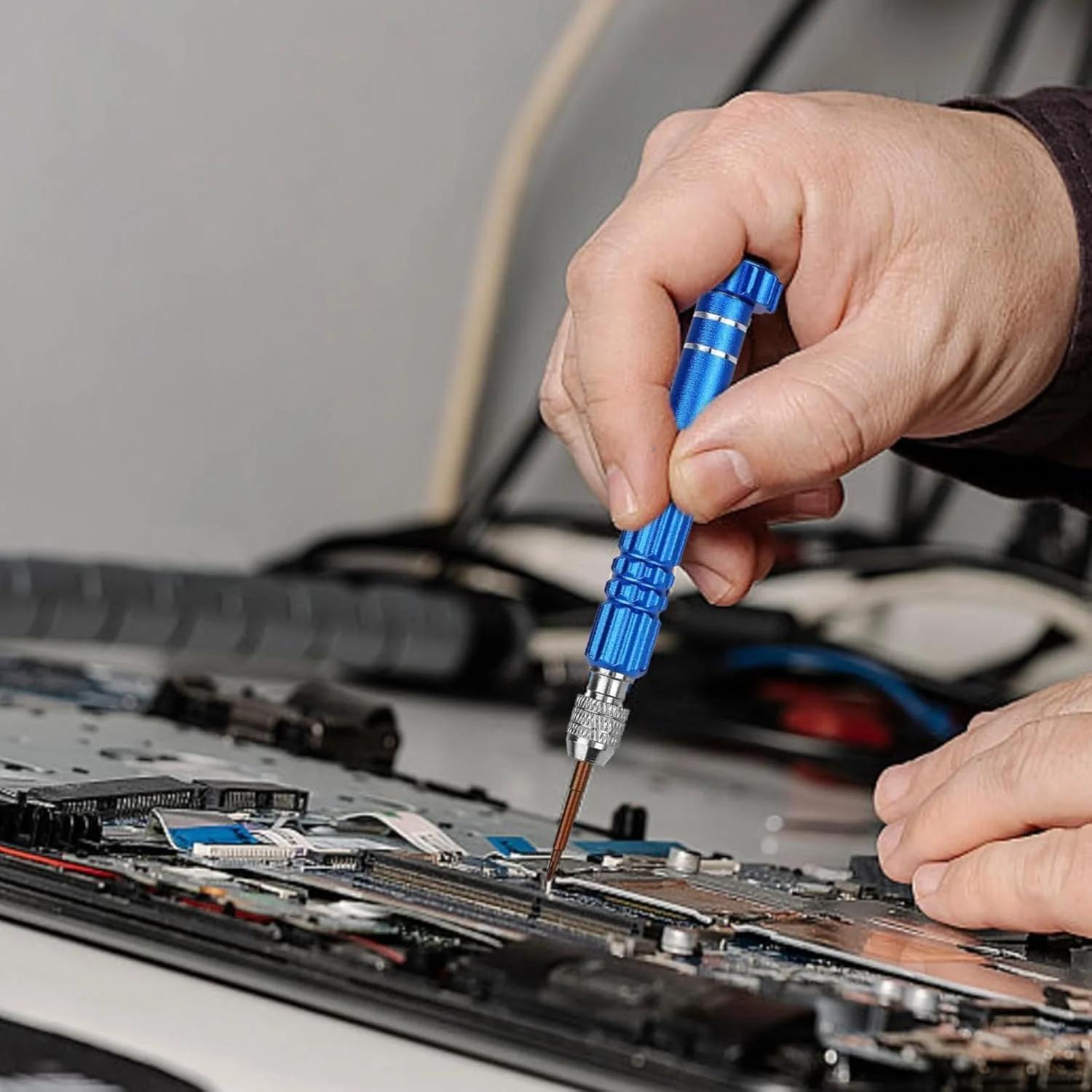 Набір міні-викруток портативний з 5 насадками Синій, фото №4