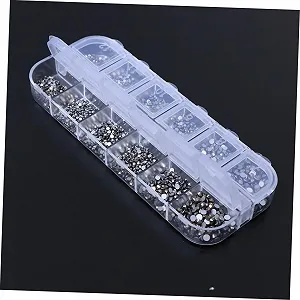 Круглые бусины COHEALI 3360 шт. Стразы для ногтей Жемчужные стразы для ногтей Набор для маникюра с драгоценными камнями Хрустальные бусины Стразы на плоской основе для ожерелья synthetic.ua - Фото 1