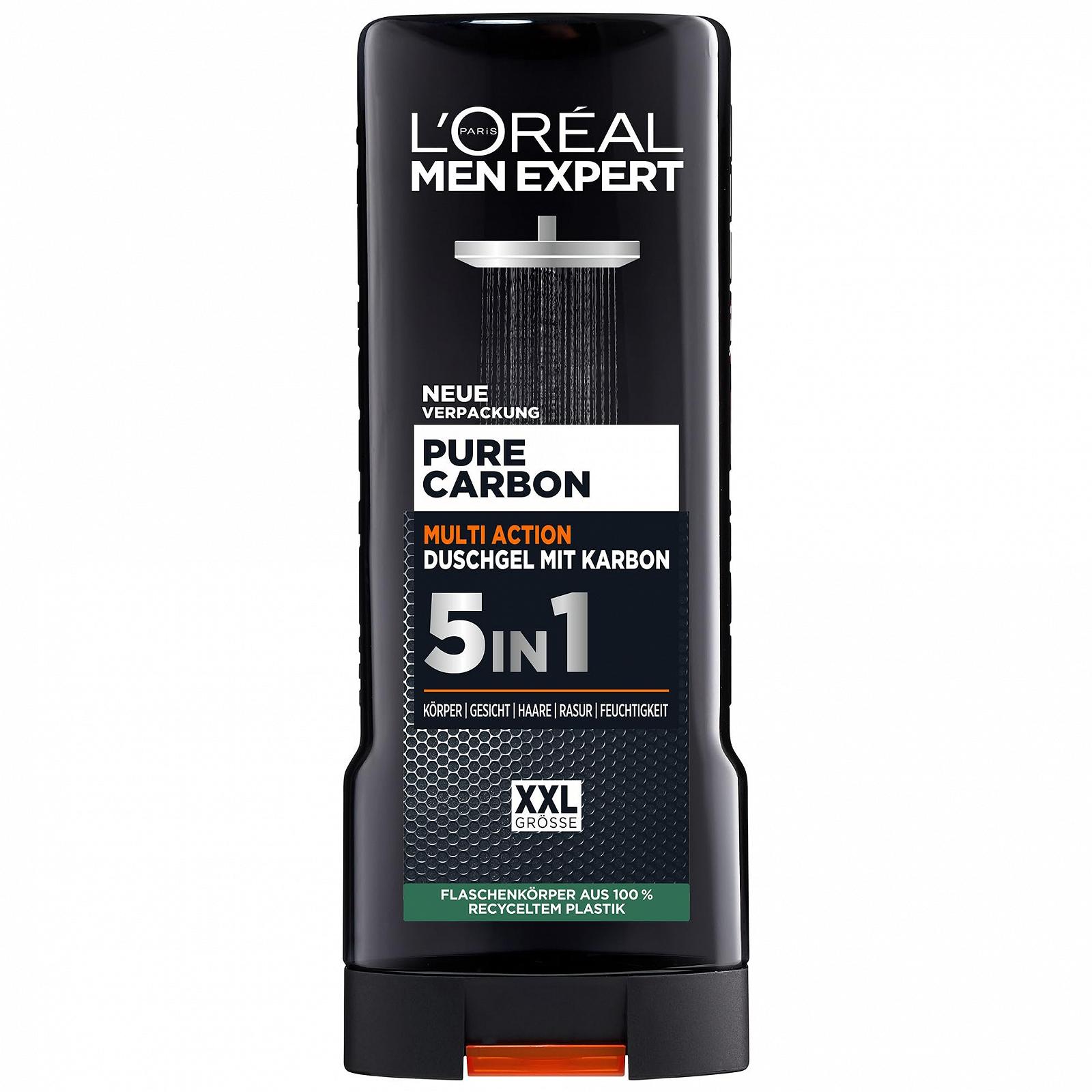 Гель для душа L'Oréal Paris Men Expert Carbon Clean для лица, тела и волос мужской пряный аромат 2 х 300 мл, фото №1
