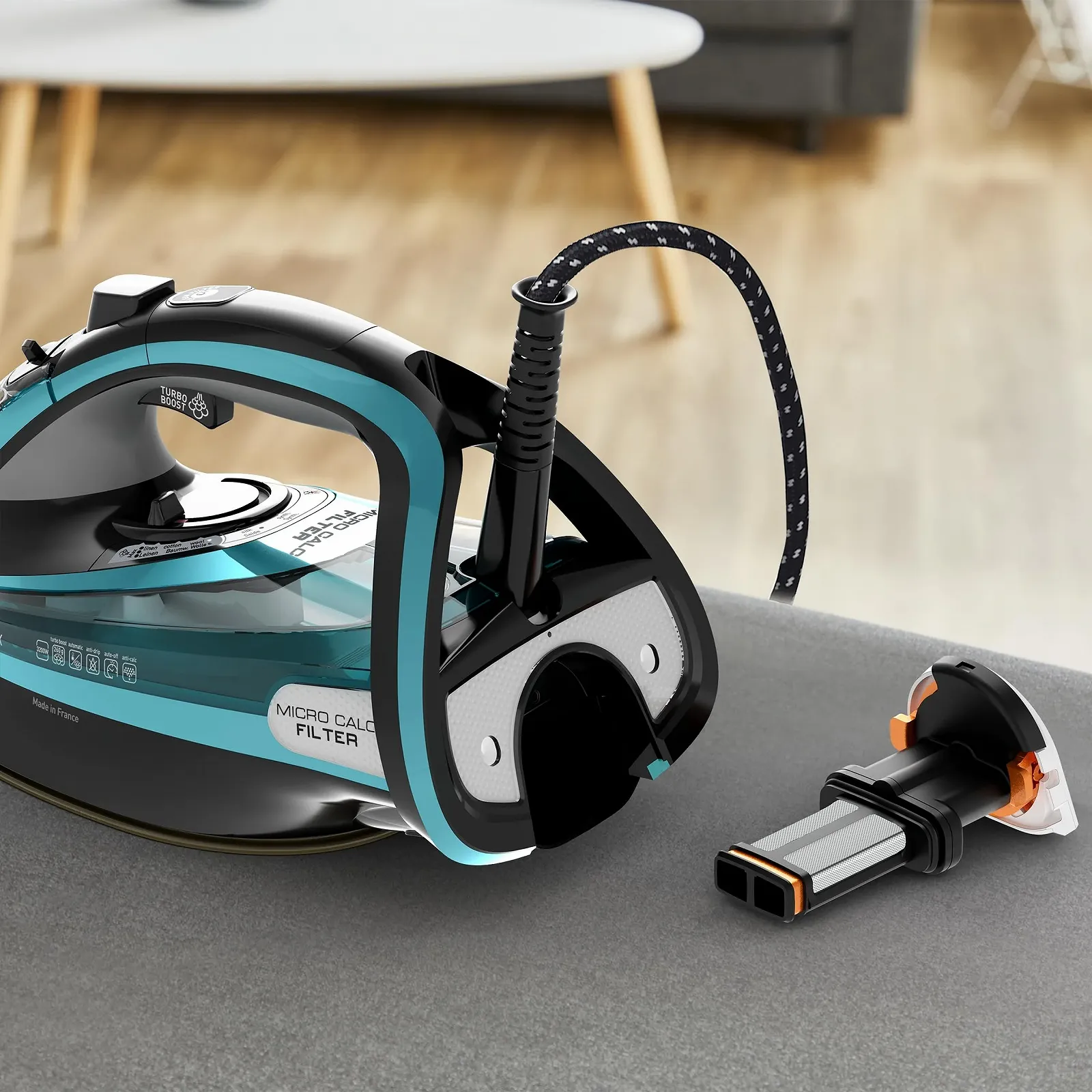 Паровой утюг Tefal Ultimate Pure FV9844 3200 Вт 0.35 л Black/Turquoise, фото №5