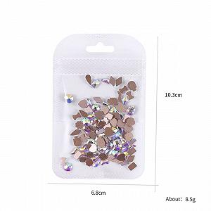 Стразы AB Holographic Flatback 100 шт. Разных форм для маникюра и творческого дизайна, блестящие украшения synthetic.ua - Фото 1