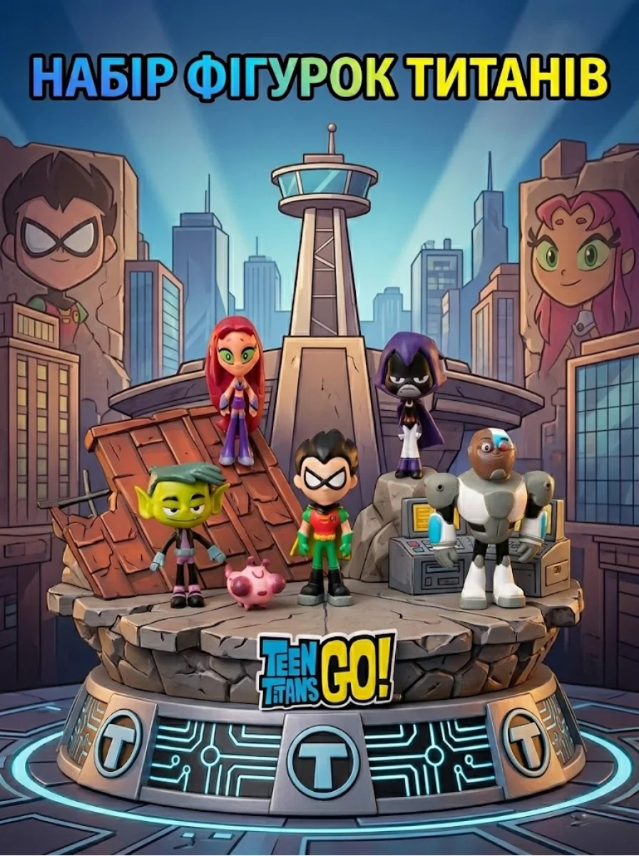Набір фігурок Teen Titans Go / 6 шт / 2-6 см, фото №1