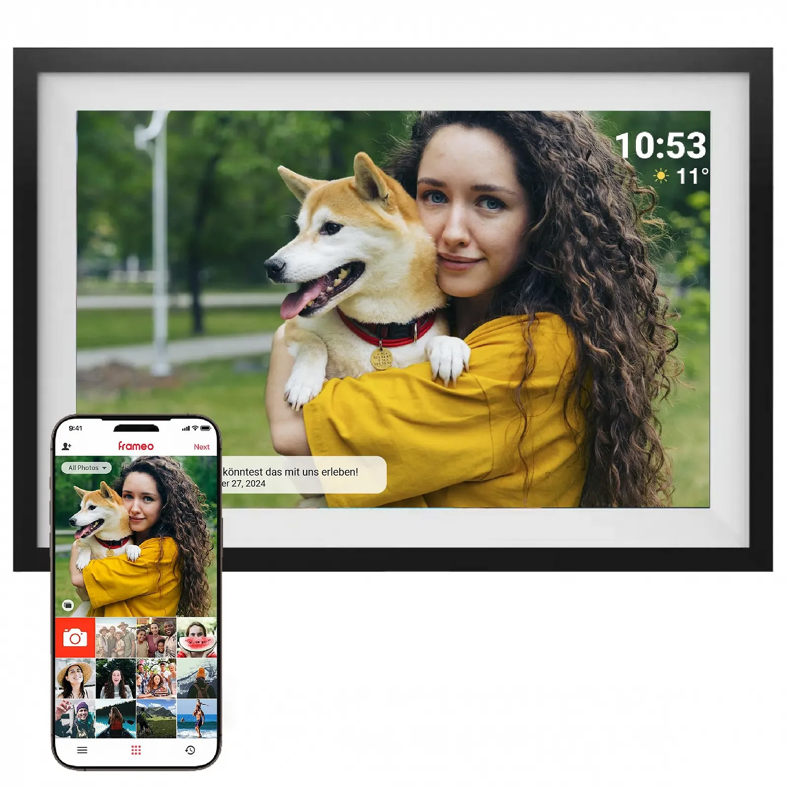 Цифровая фоторамка Denver Frameo 15.6 дюйма Touch Screen 16 GB Flash Memory, фото №1