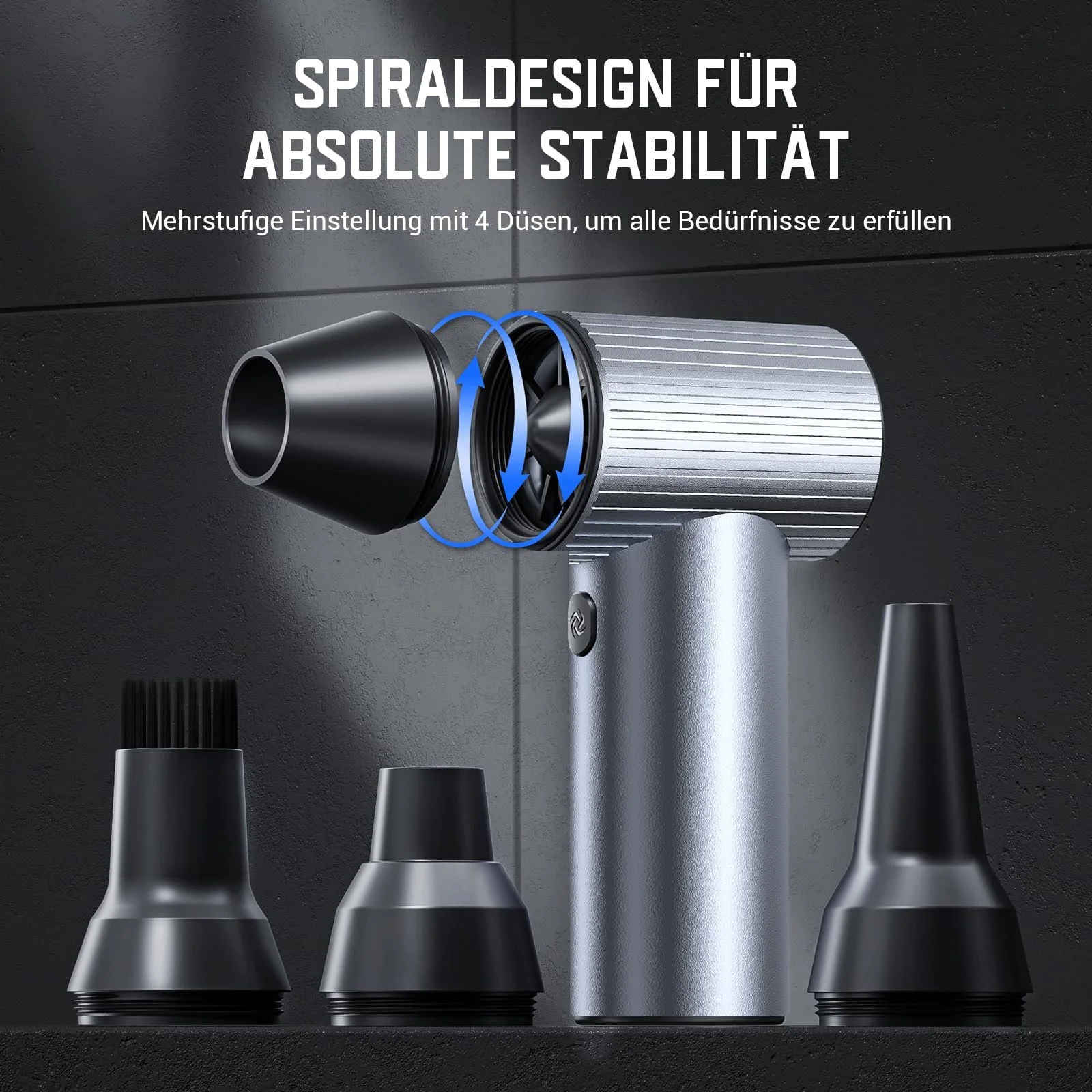 Аккумуляторная воздуходувка Solareye 3 скорости 300,000 rpm 7500 mAh USB Металл, фото №7 Аккумуляторная воздуходувка Solareye 3 скорости 300,000 rpm 7500 mAh USB Металл, фото №7